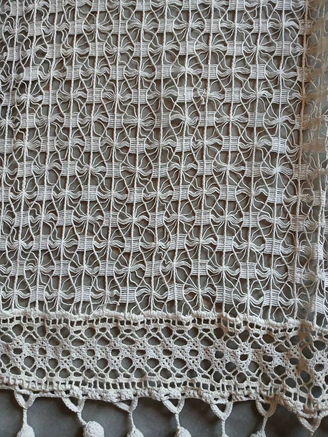 Vintage crochet curtain