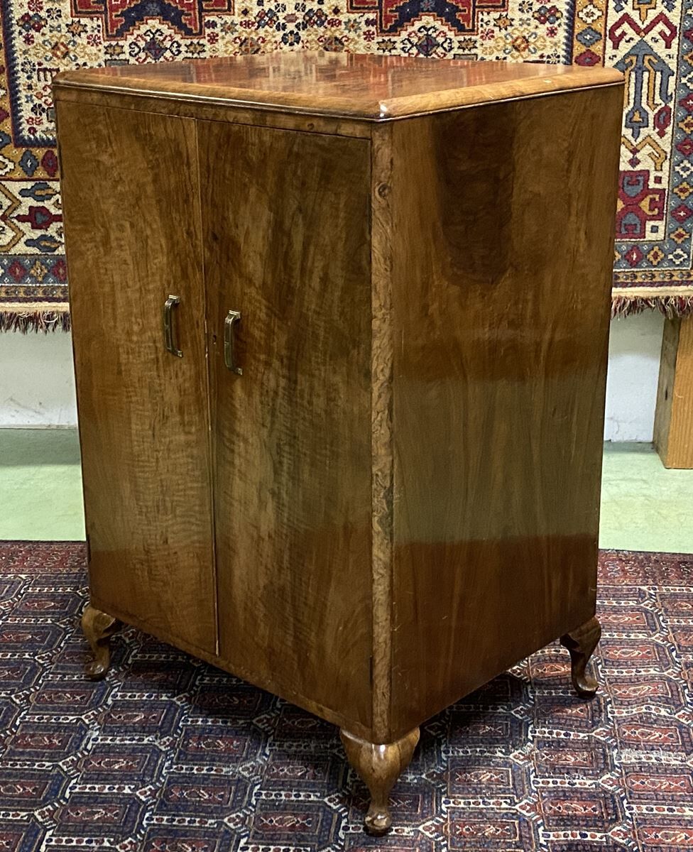 English art deco walnut buffet - 1930s