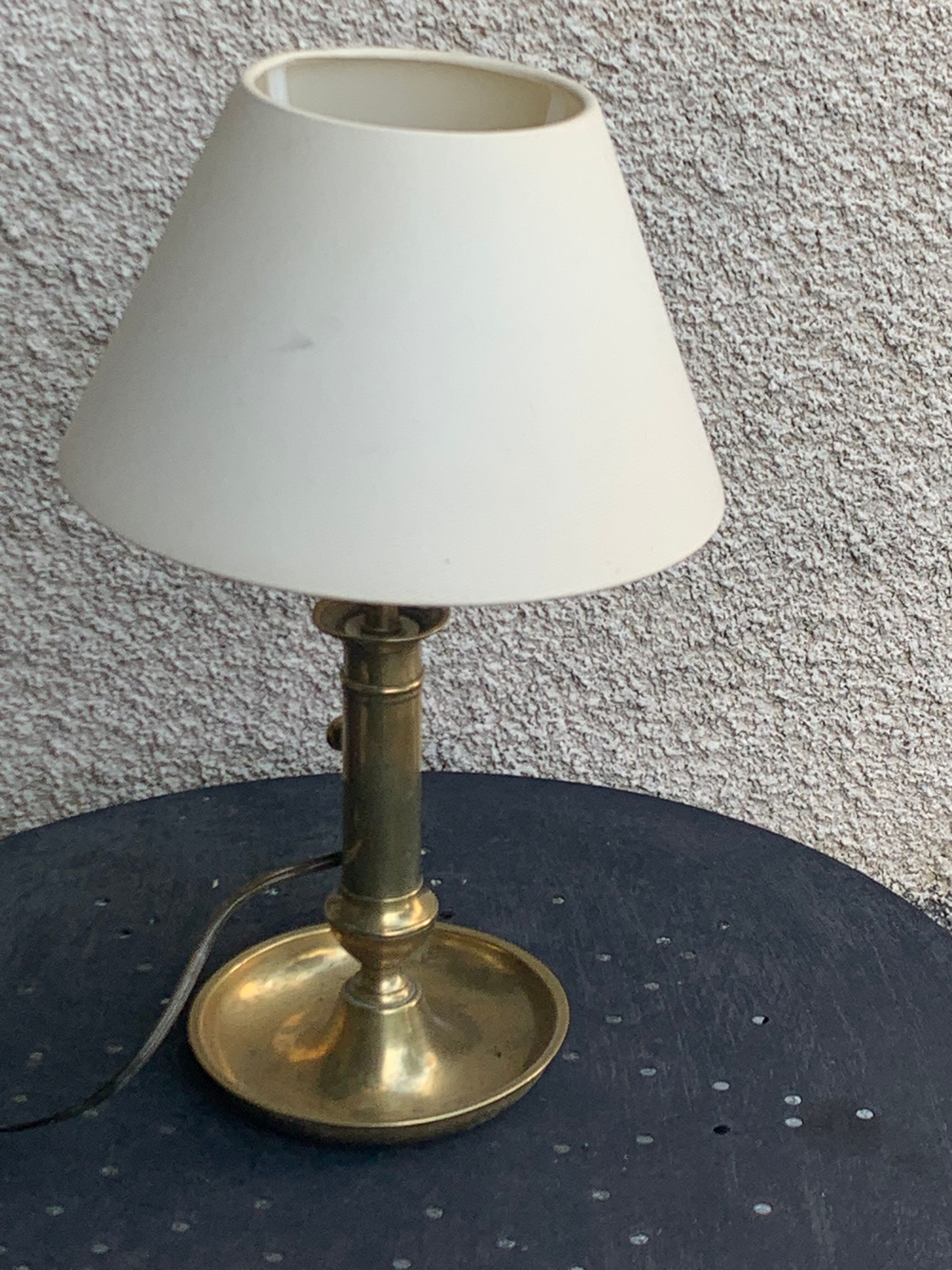 Table lamp, base old copper cellar rat candle holder
