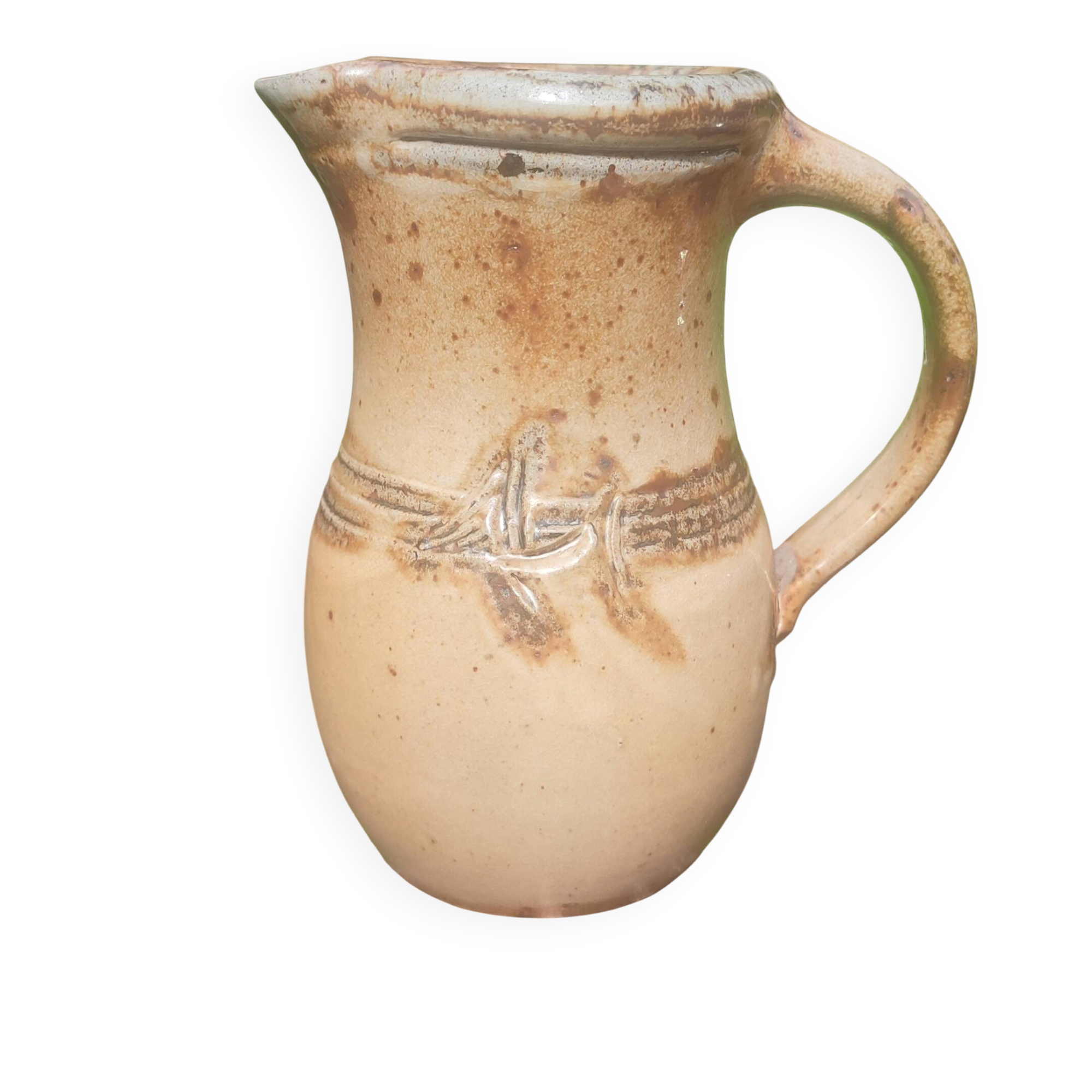 Vintage salt-glazed stoneware jug "le don" (suzy atkins)