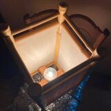 Vintage rattan and bamboo lamp from the 80s