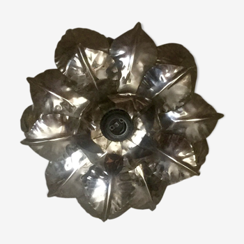 Applique fleur metal argent