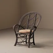 Fauteuil sculptural en bois courbé , Art Populaire, vers 1900