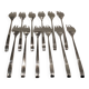 12 silver-plated metal cake forks by Ercuis Horizon silversmiths, 14.9cm