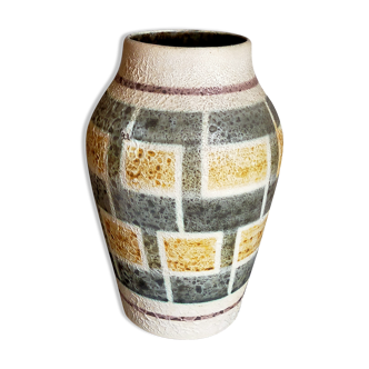 West-Germany vintage ceramic vase washes with graphic pattern