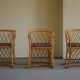 Set of 6 sculptural vintage bamboo dining chairs, modern Danish design, made in the 1960s.