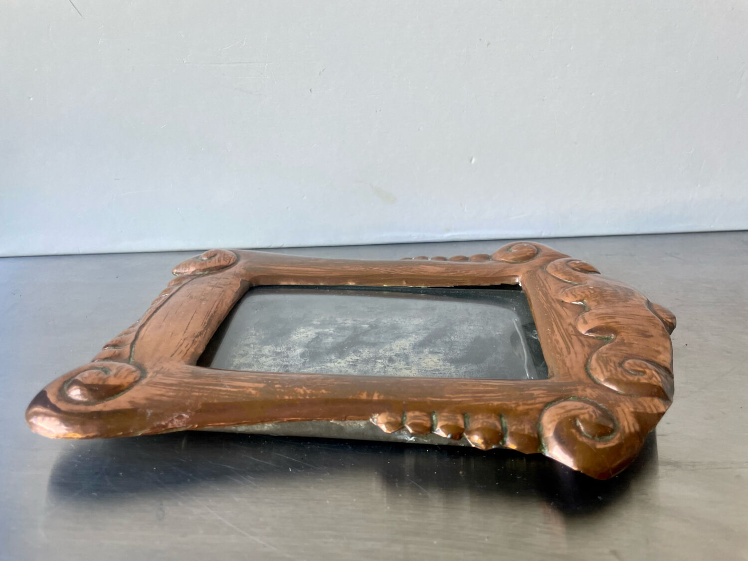 Art nouveau copper metal photo frame