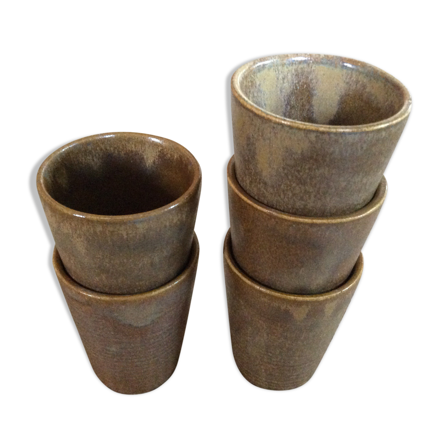Series of 5 sandstone cups