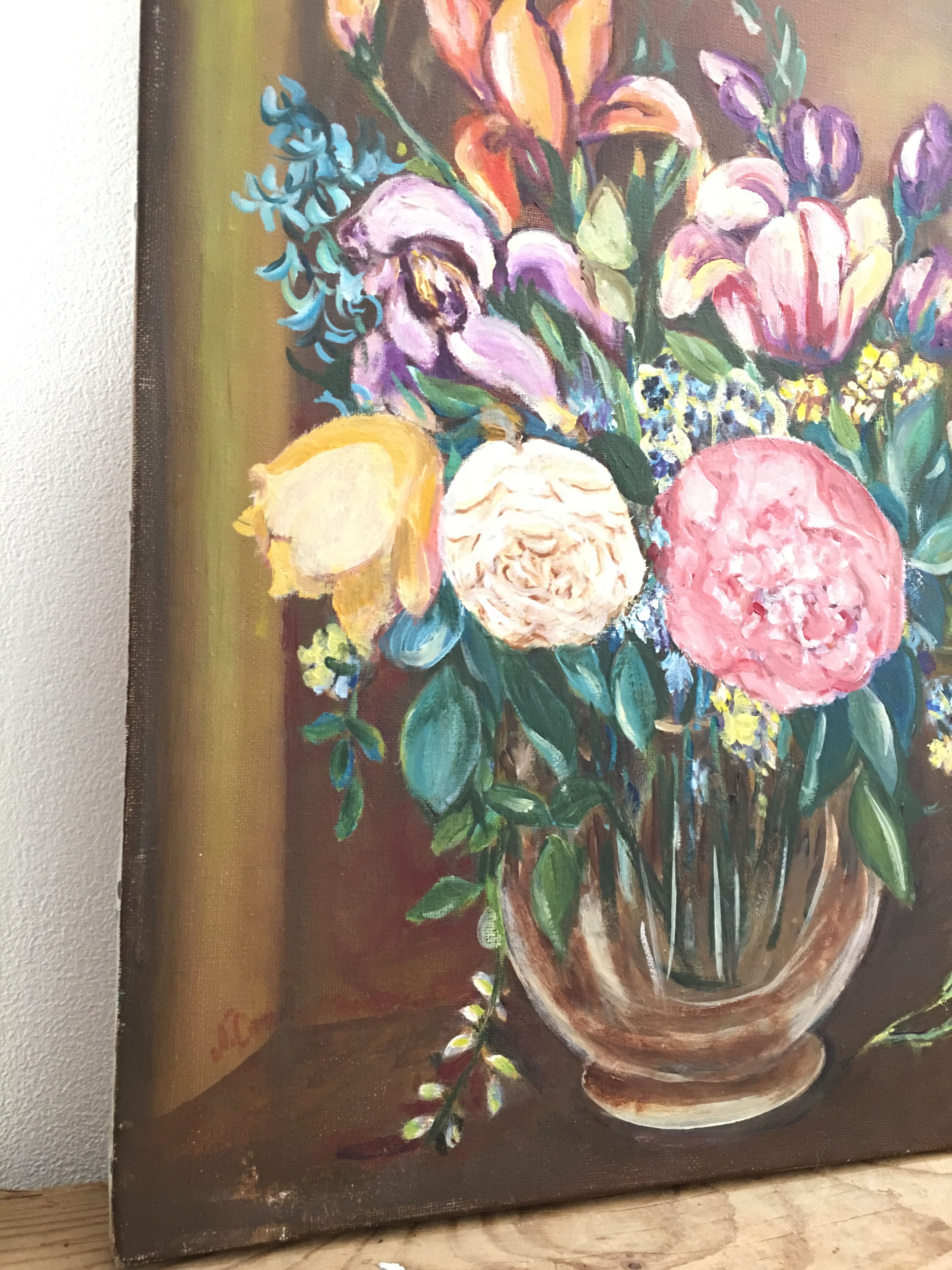 Oil on canvas flower