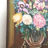 Oil on canvas flower