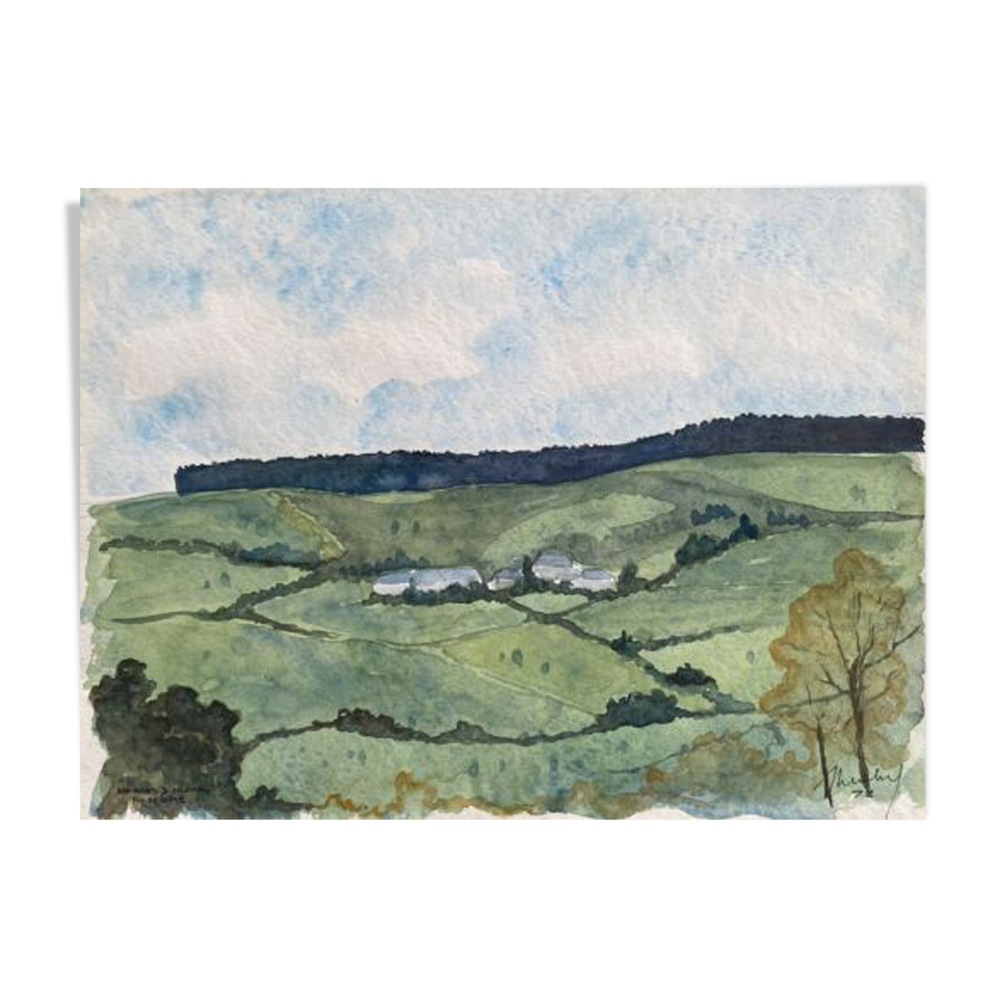 Table "surroundings of orcival" (puy de dôme) jean-francois devaliere (1926-2021)