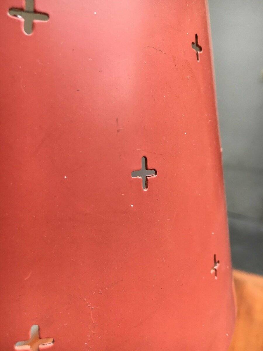 Perforated metal pendant light, mid-century design, 1960s.