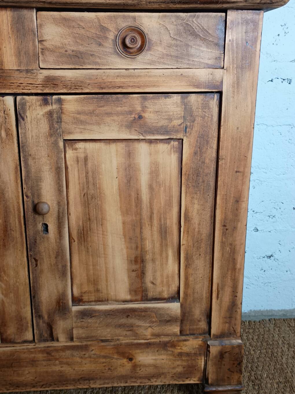 Vintage Parisian buffet in fir wood