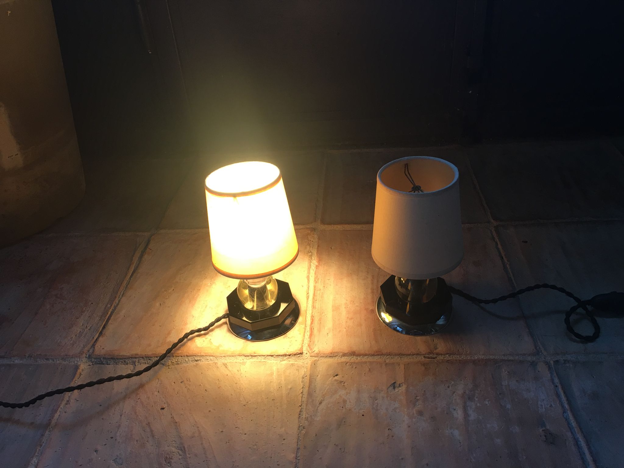 Pair art deco lamps
