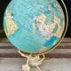 Globe world map old glass light vintage design 1970
