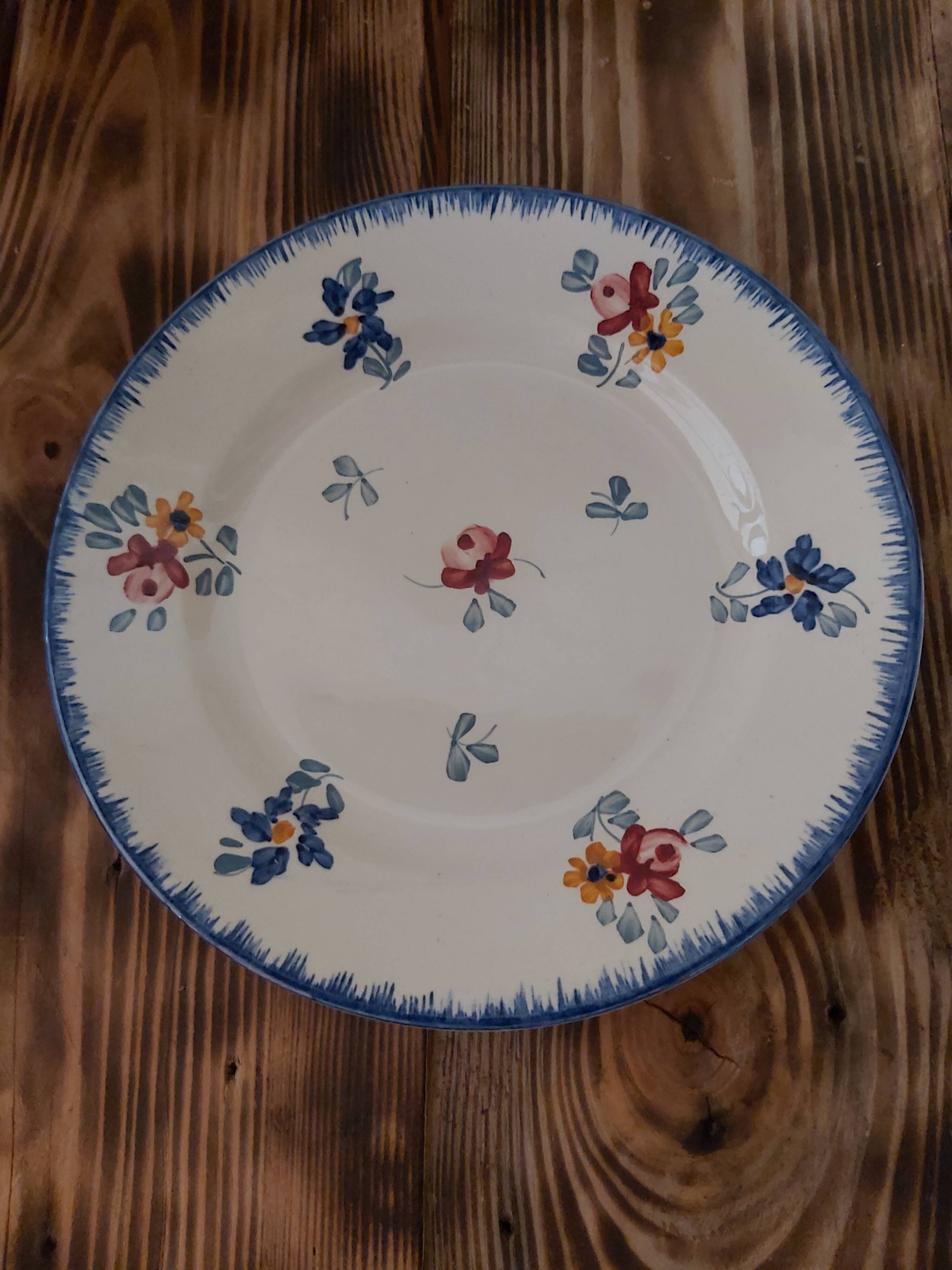 Dessert plates Sarreguemines décor Flowers of Alsace