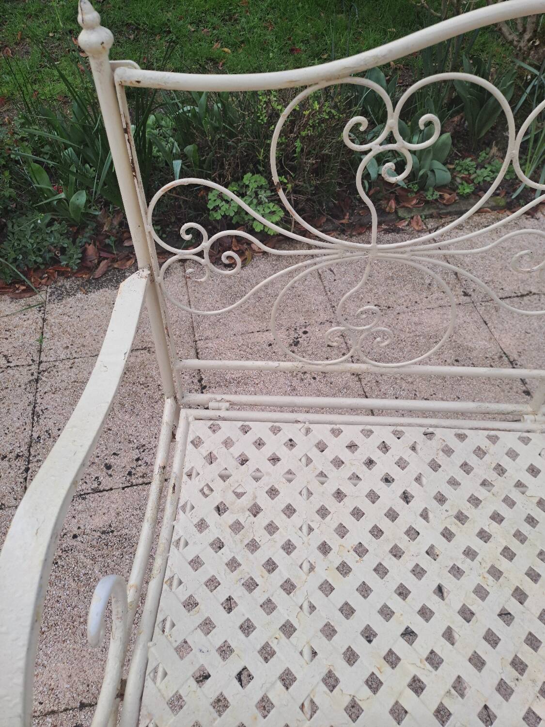 Wrought iron garden bench