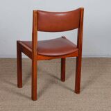 Set of 4 solid elm chairs produced by Self, 1970