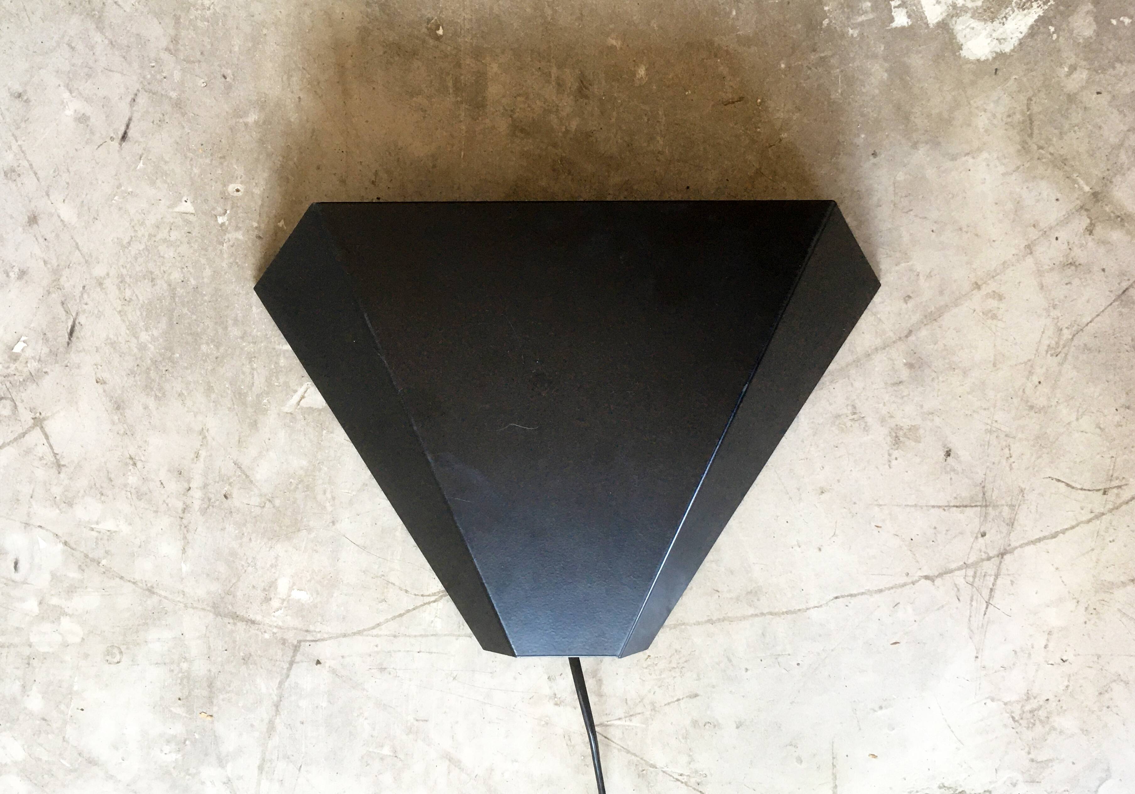 Black metal wall lamp, 1970s