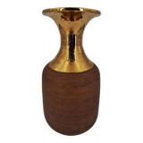 Vase en grès chamotté brut émaillé d'or, Italie, Bitossi pour Raymor, circa 1960/1970
