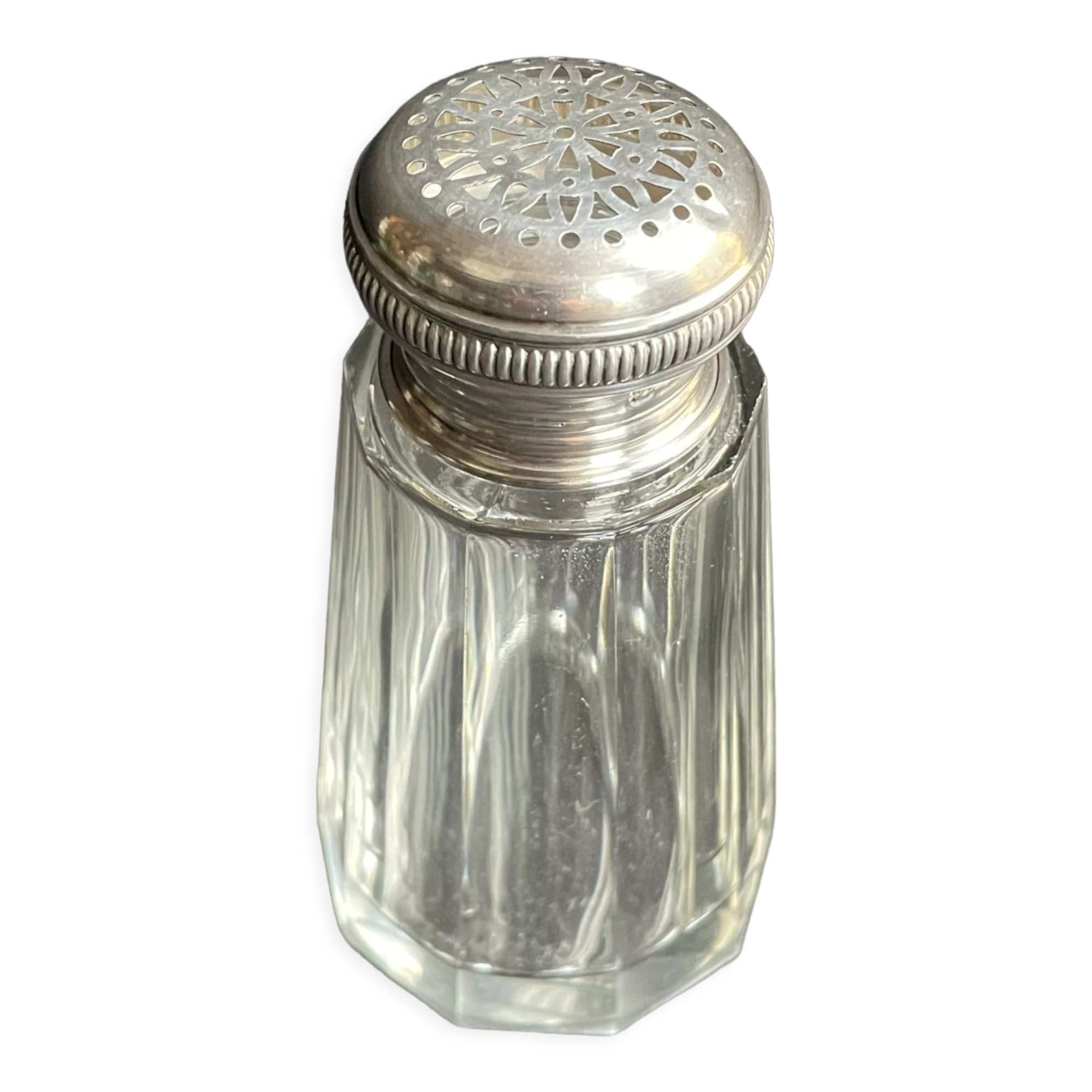 Sprinkler cut crystal and silver "Head of Minerva"