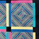 Tapis rectangulaire en laine noir et coloré par Missoni, Italie, années 1980.