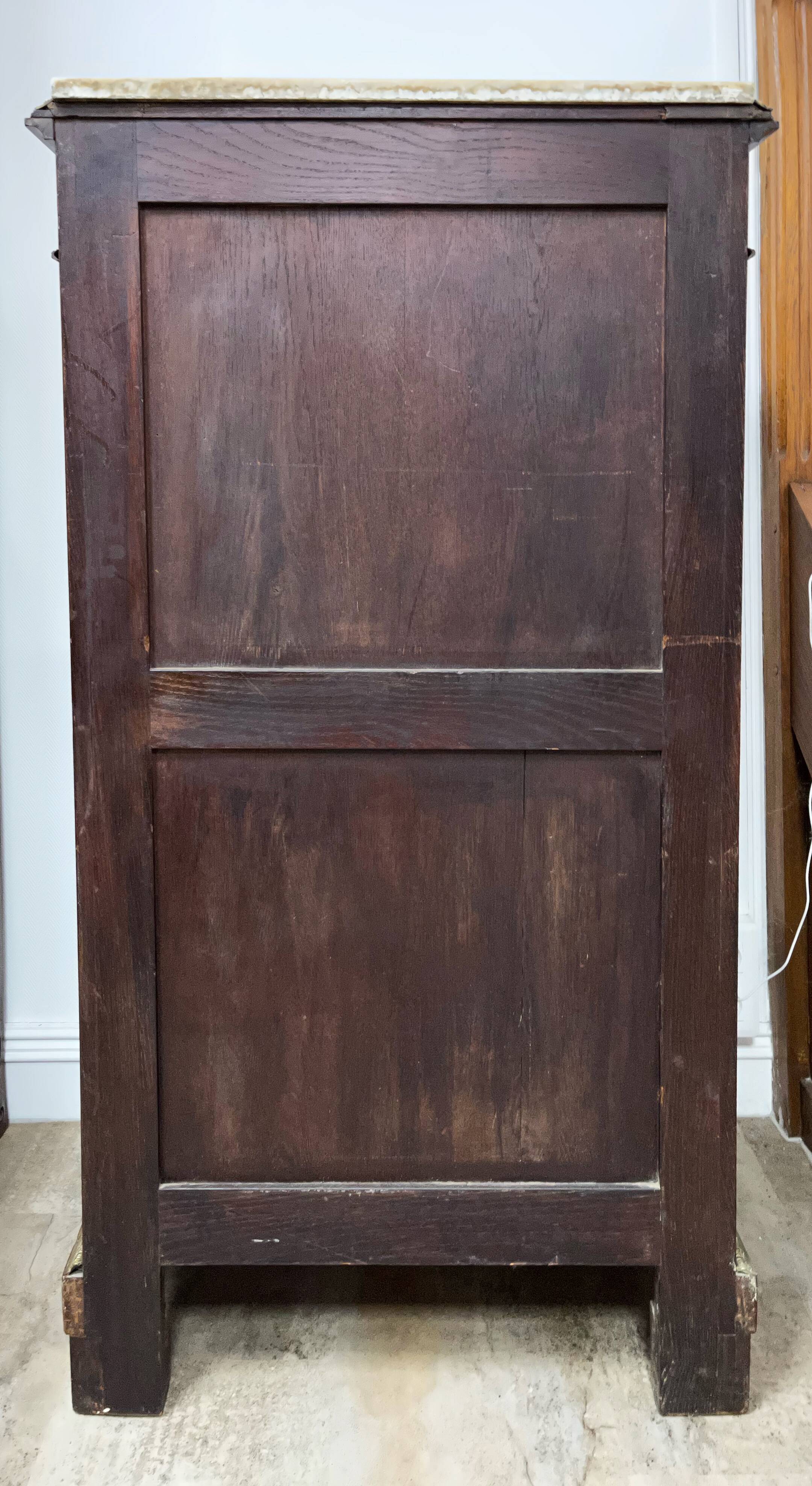 Writing desk in Napoleon III Marquetry white marble top
