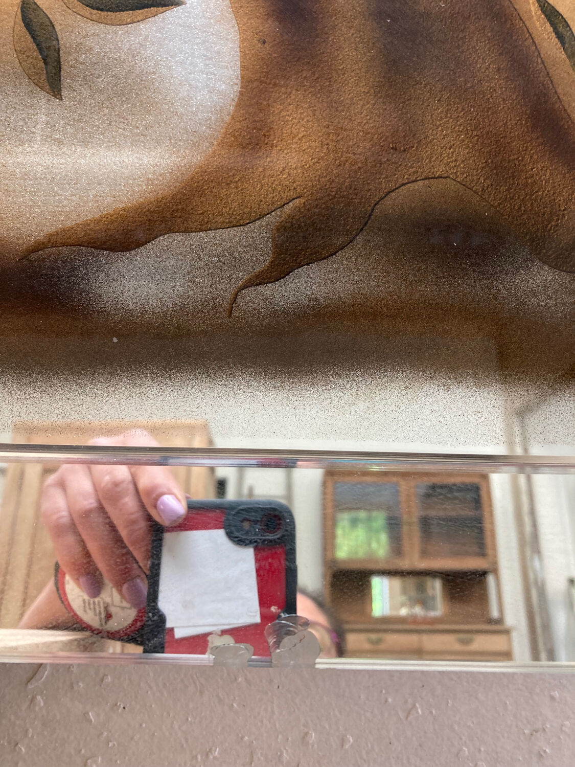 Doe-themed eglomized mirror