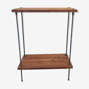 Serving table, industrial style, wood and metal