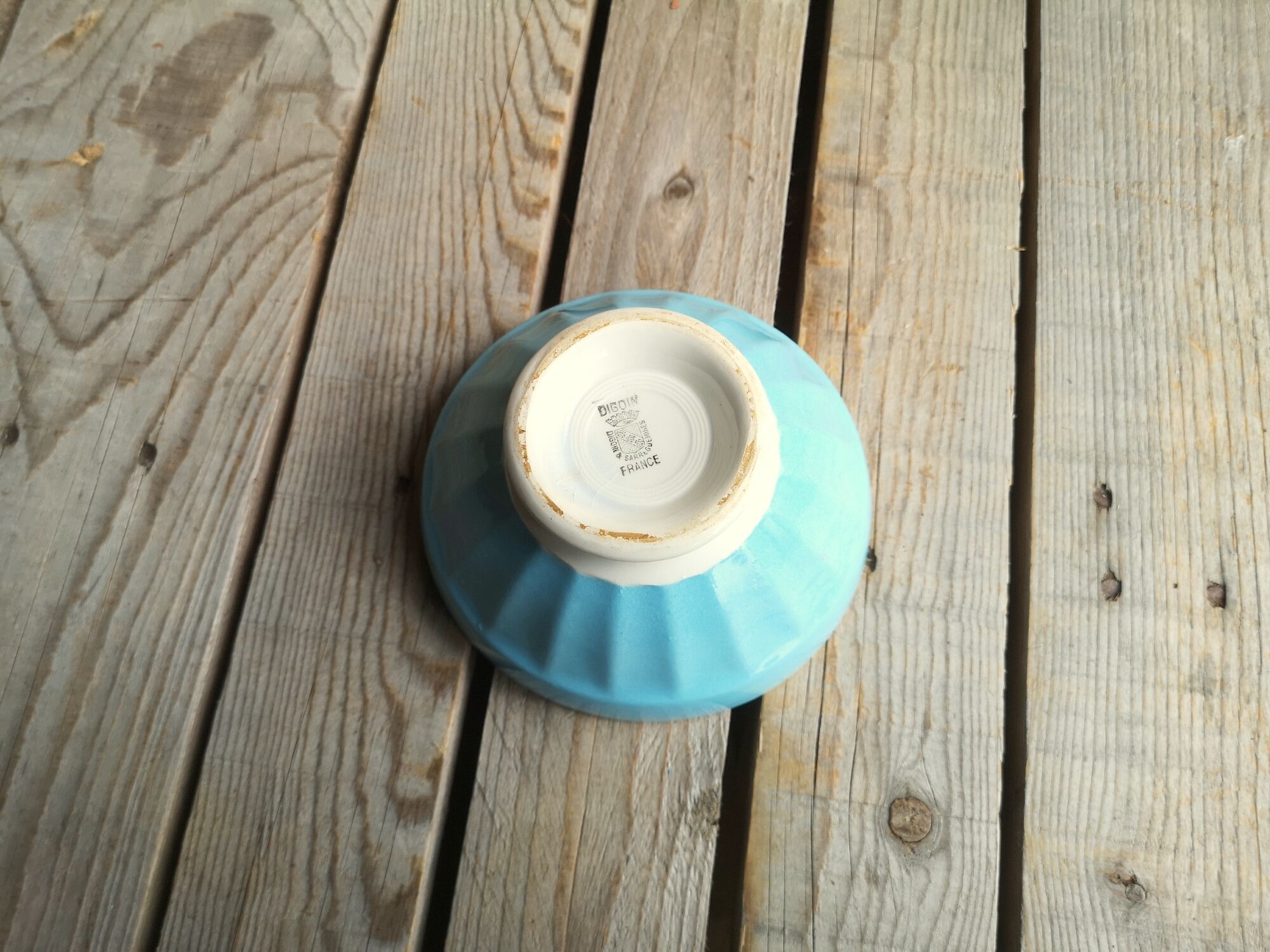 Old Bowl Digoin Sarreguemines Blue