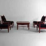 XL set of 8 mid-century lounge chairs, Belgium 1960s