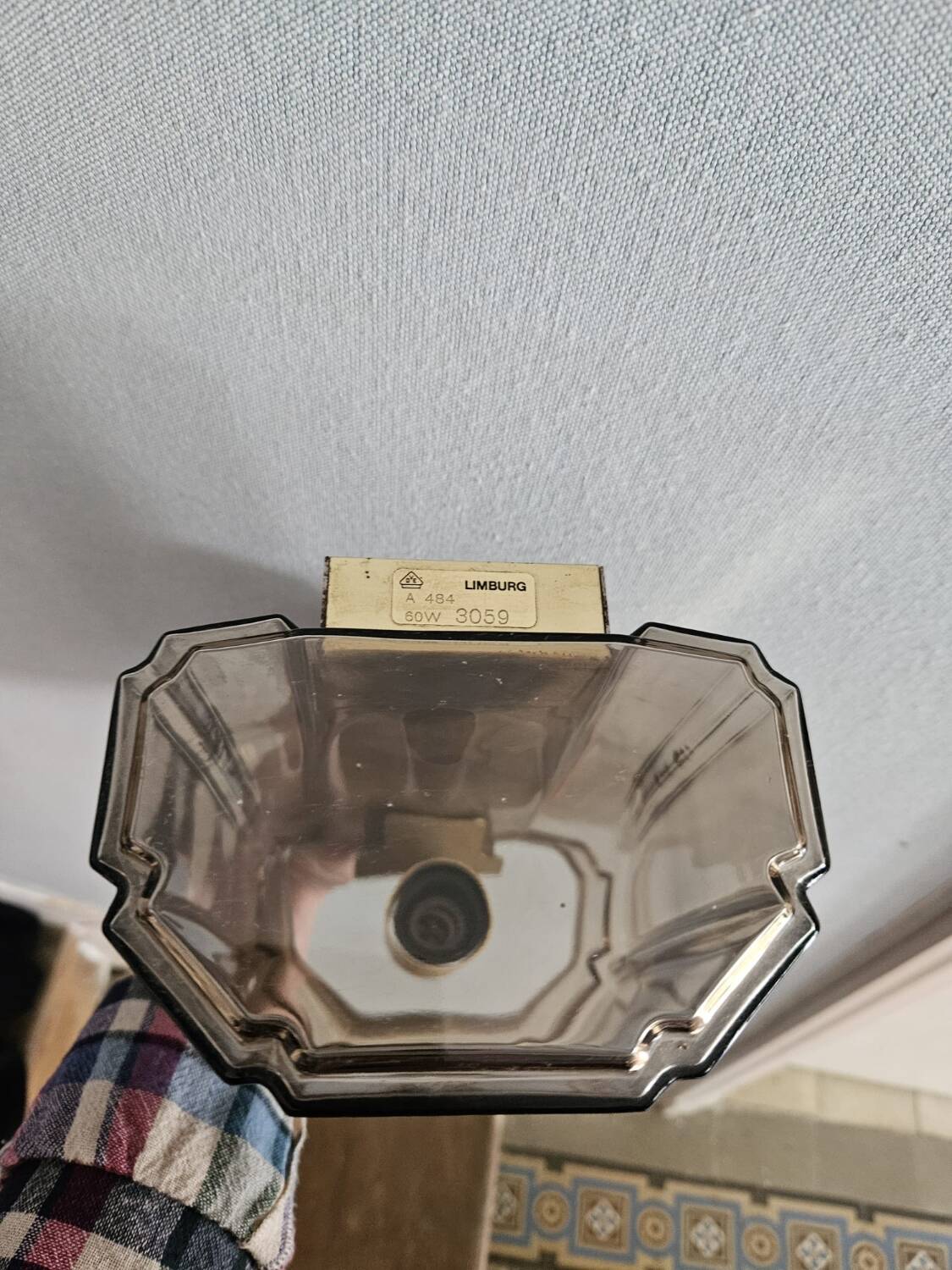 Pair of glass and brass wall lights, 1960s.