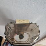 Pair of glass and brass wall lights, 1960s.