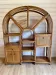 Large arch bookshelf "Pacific Rattan" sun cane bohemian chic