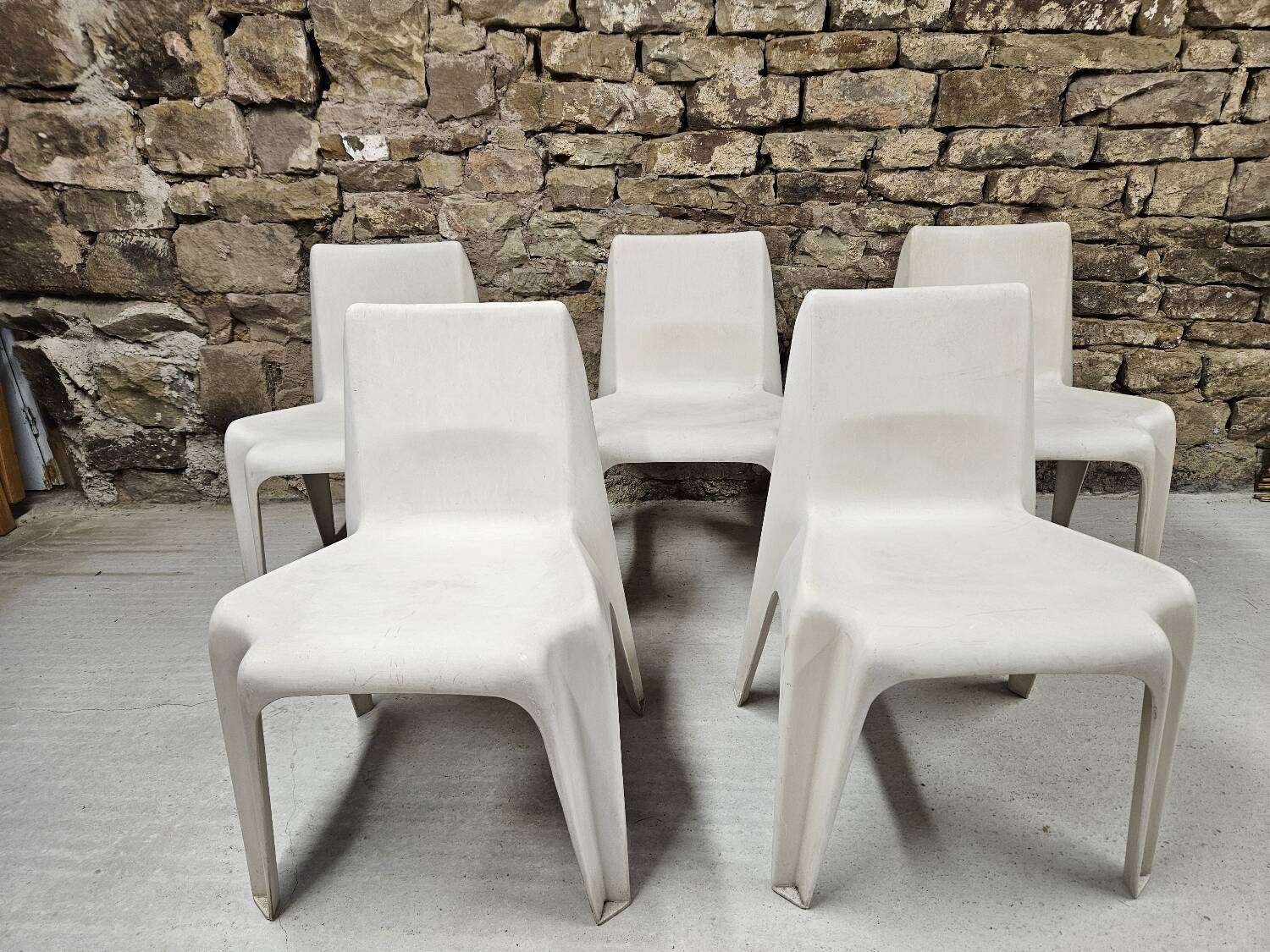 Set of 5 Helmut Bätzner chairs for Bofinger, Germany, 1960s.
