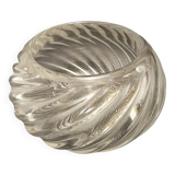 Vintage Twisted Ribs Murano Glass Trinket Bowl by Archimede Seguso with Gold Leaf, Italy