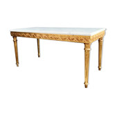 Table basse bois doré plateau marbre ancien table d'appoint