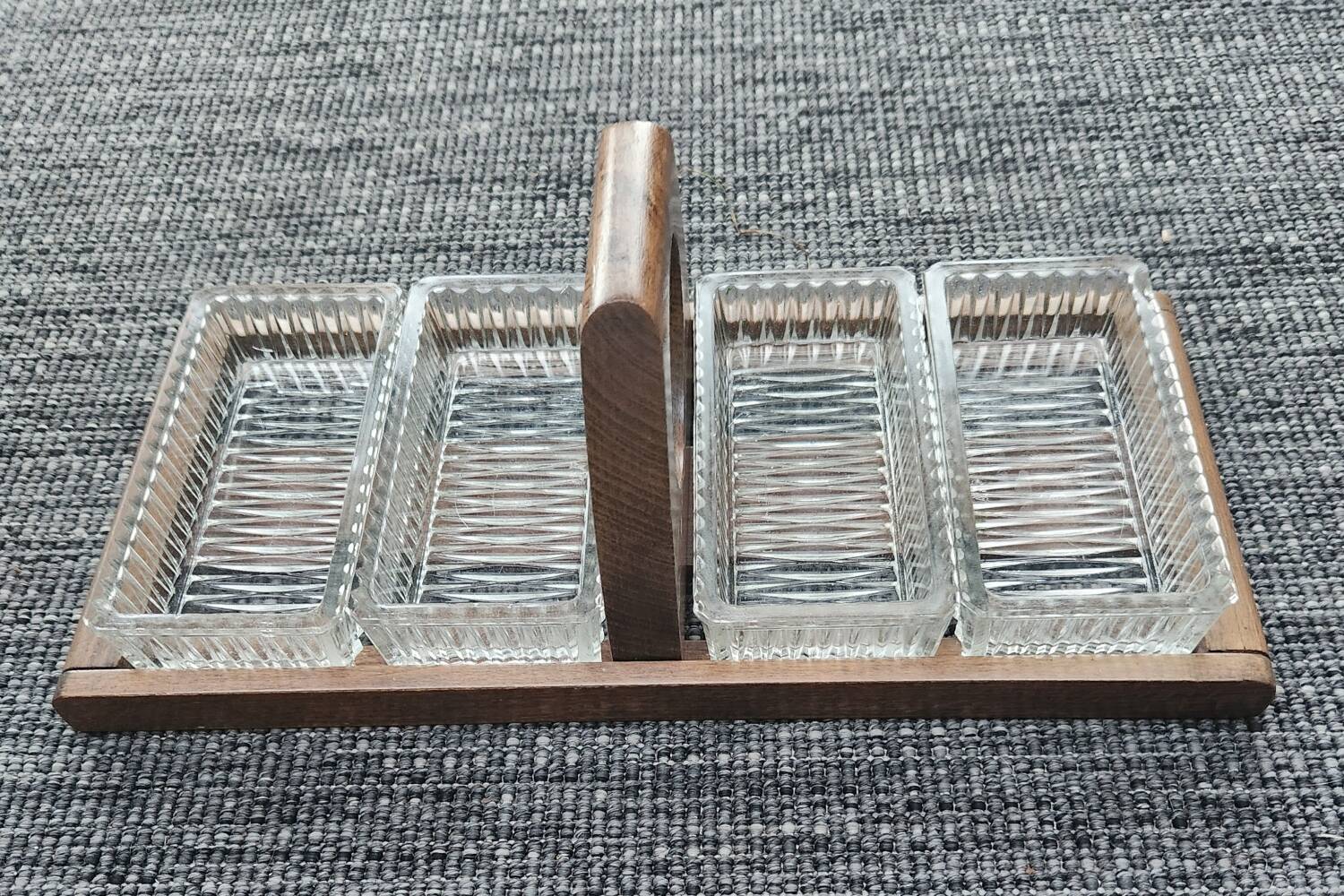 Art Deco wooden and glass servant