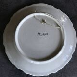 Earthenware wall plate signed bassano, italy, polychrome floral painting decoration