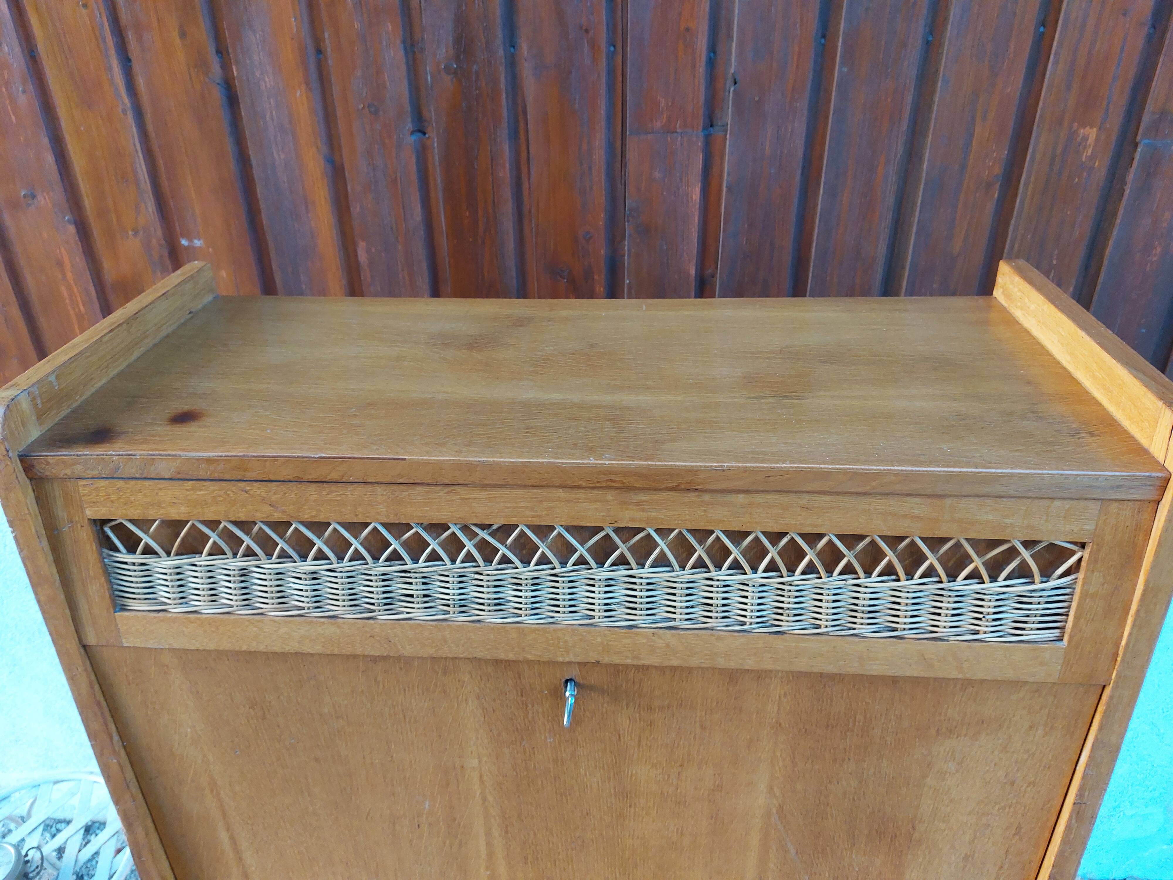 Secretary, drawers with wicker