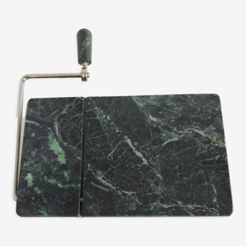 Cheese or foie gras cutting board in grey marble and stainless steel