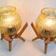 Pair of mid-century Wooden Design Table Lamps,by Dřevo Humpolec,1970's.