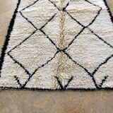 Berber carpet Beni Ouarain white 230 x 140 cm