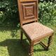 Series of 6 Chairs Neo Basque Wood Carved Cross Basque + Assise Fabric Vintage