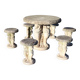 Ensemble de jardin table et 6 tabourets, Italie début XXe siècle