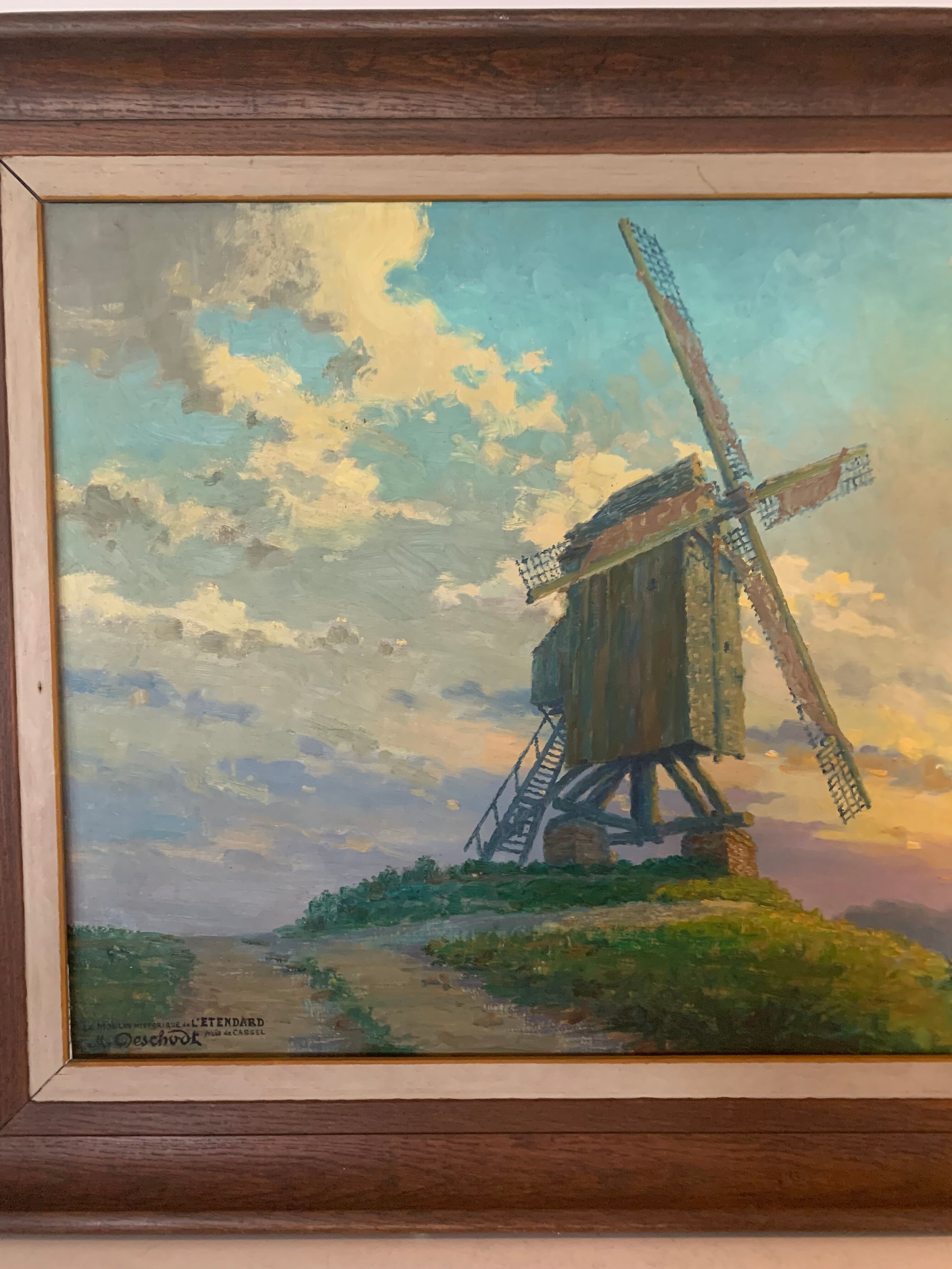 M.deschoot (1899/1971) oil on canvas "moulin de l'étendard" xx century