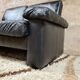 Sofa 2 places black leather year 70'-80' vintage