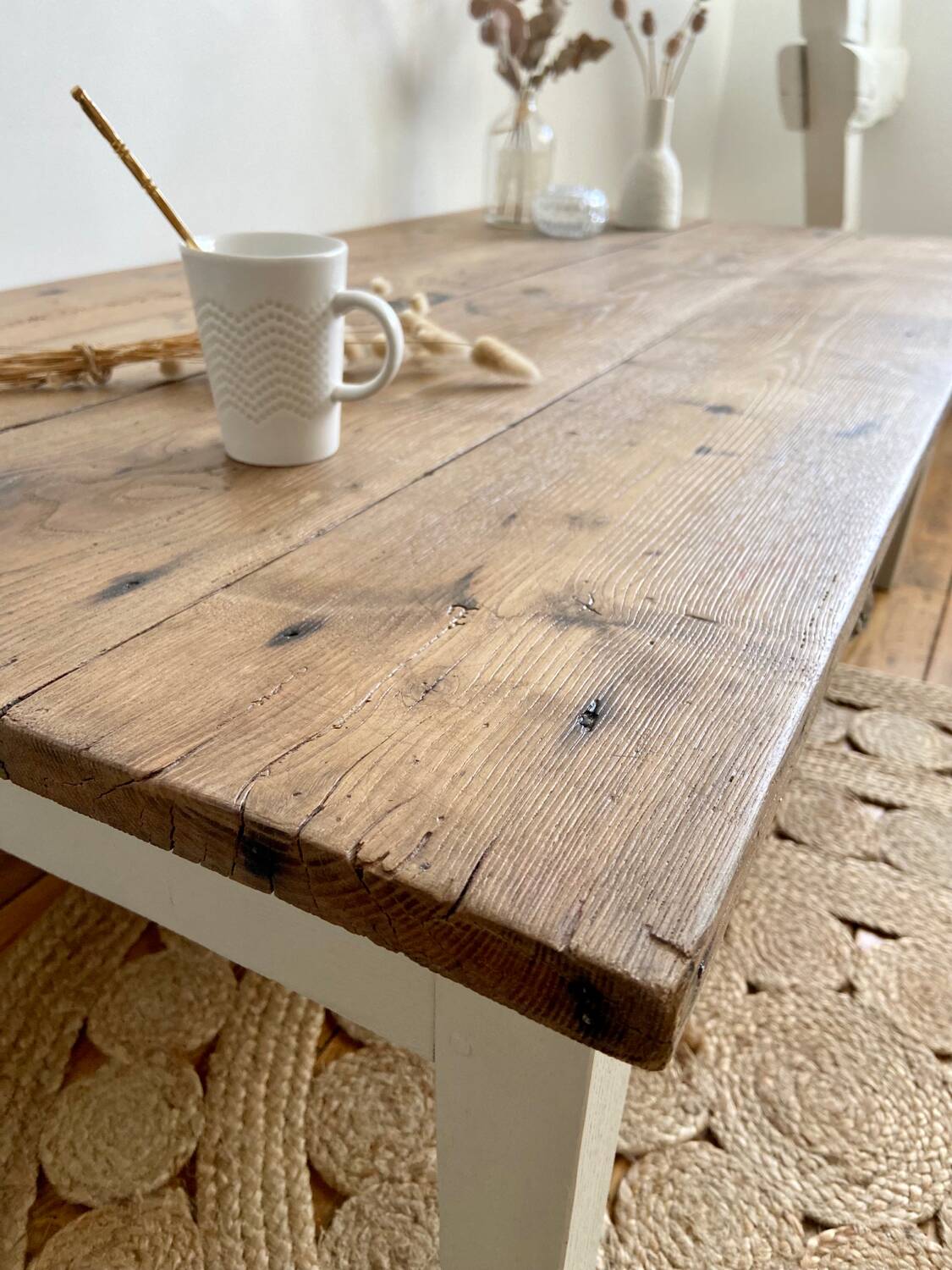 Old farm table, low