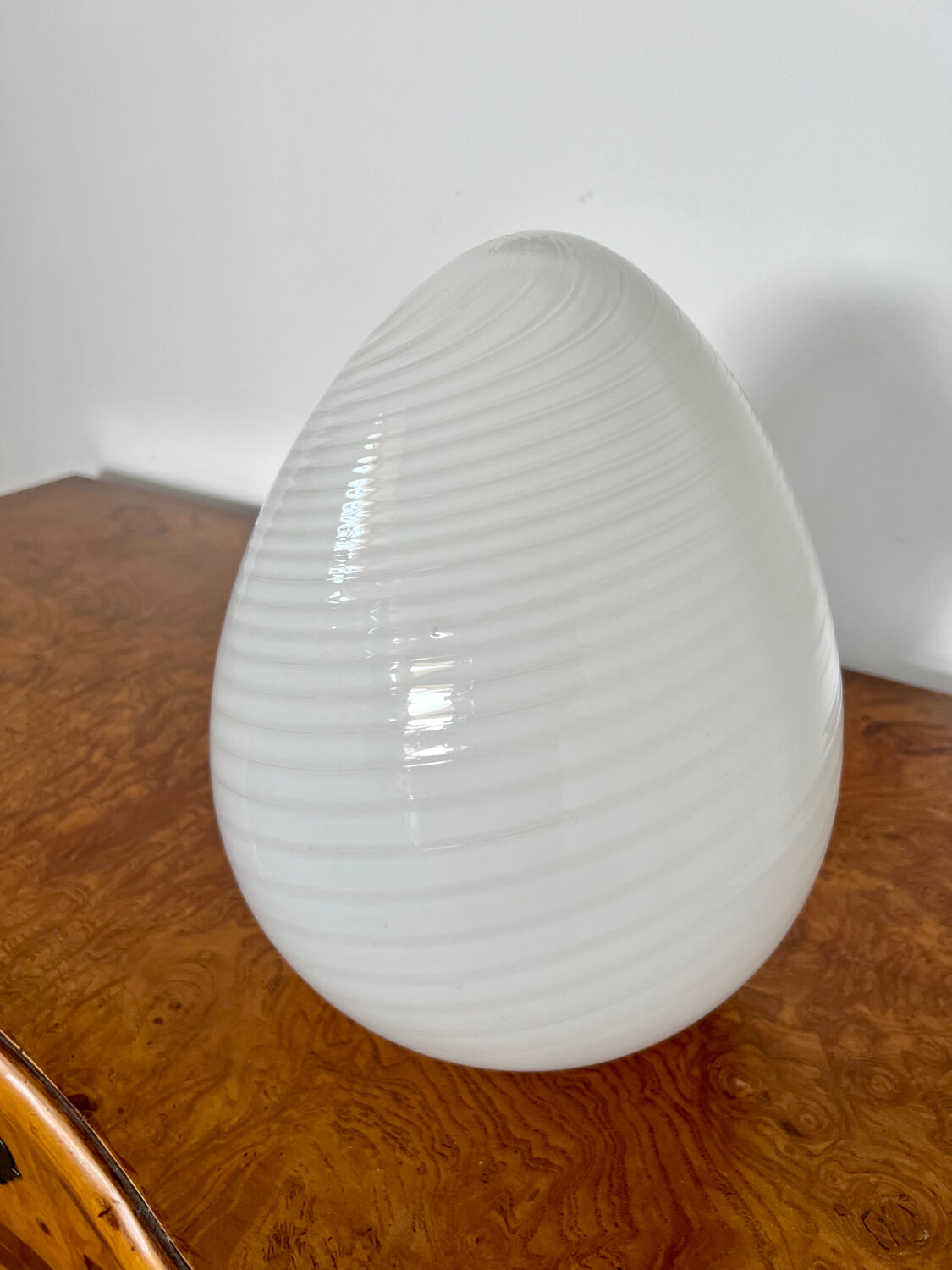 Old Ridged Glass Egg Lamp Design Vetri Murano vintage egg