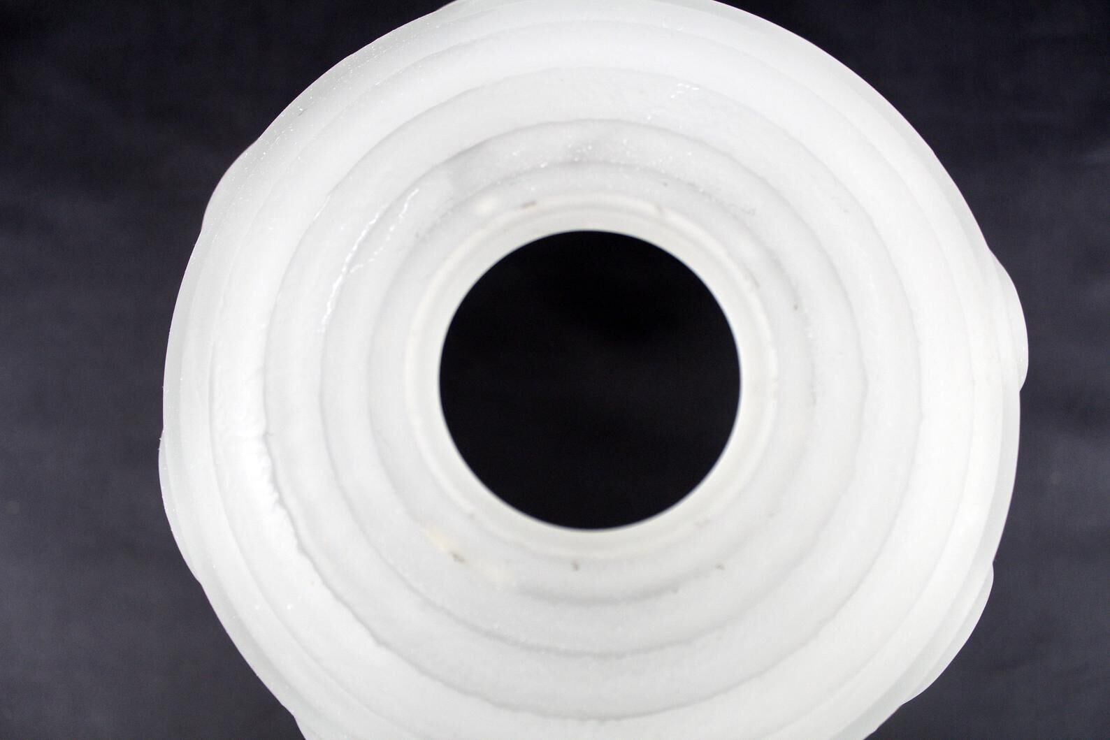 Art deco, vintage frosted white glass globe, swirl design light shade